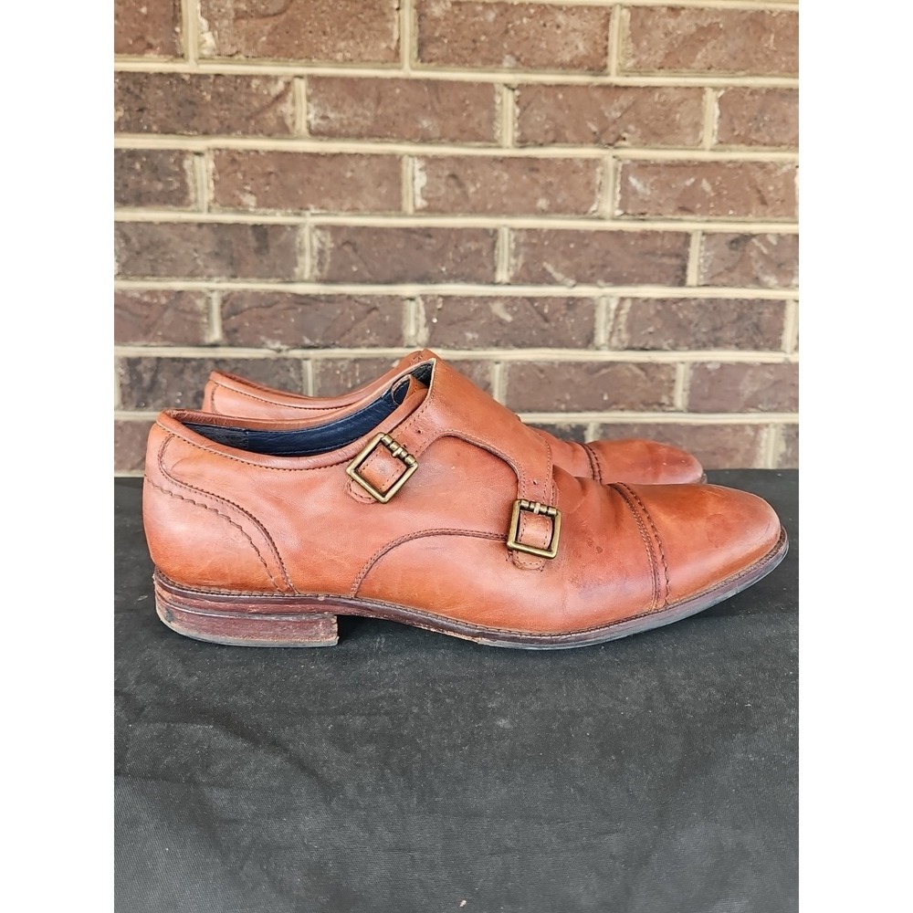 Cole Haan grand 360 mens brown leather double‎ buckle shoe Size 10.5